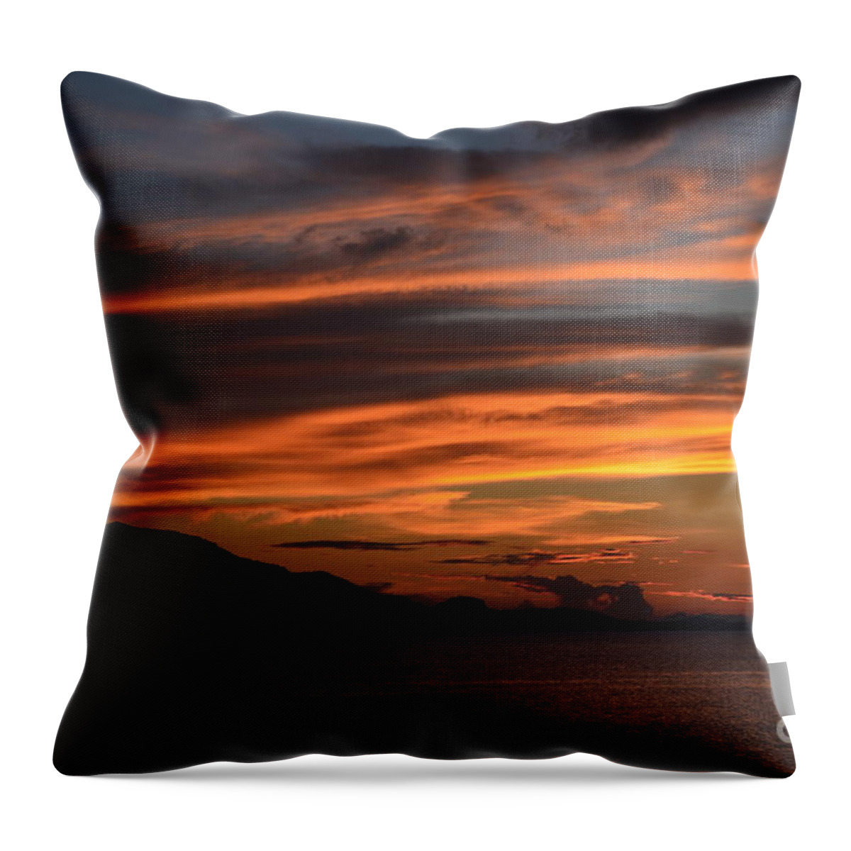 Michelle Meenawong Throw Pillow featuring the photograph Burning Sky #1 by Michelle Meenawong
