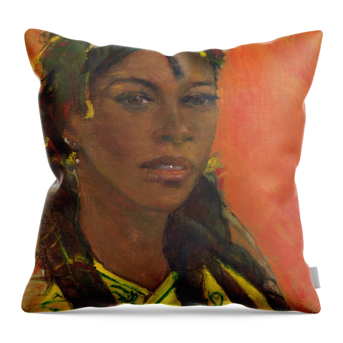 Dreadlocks Throw Pillow featuring the painting Dreadlocks Do Not Smell Like Weed by Kippax Williams