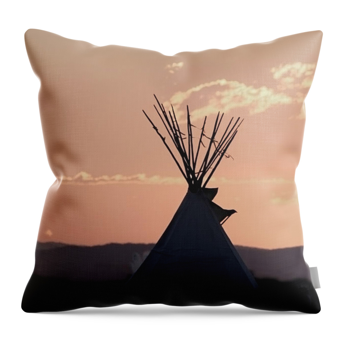 Teepee Throw Pillow featuring the photograph Evening Peace by Wildlife Fine Art