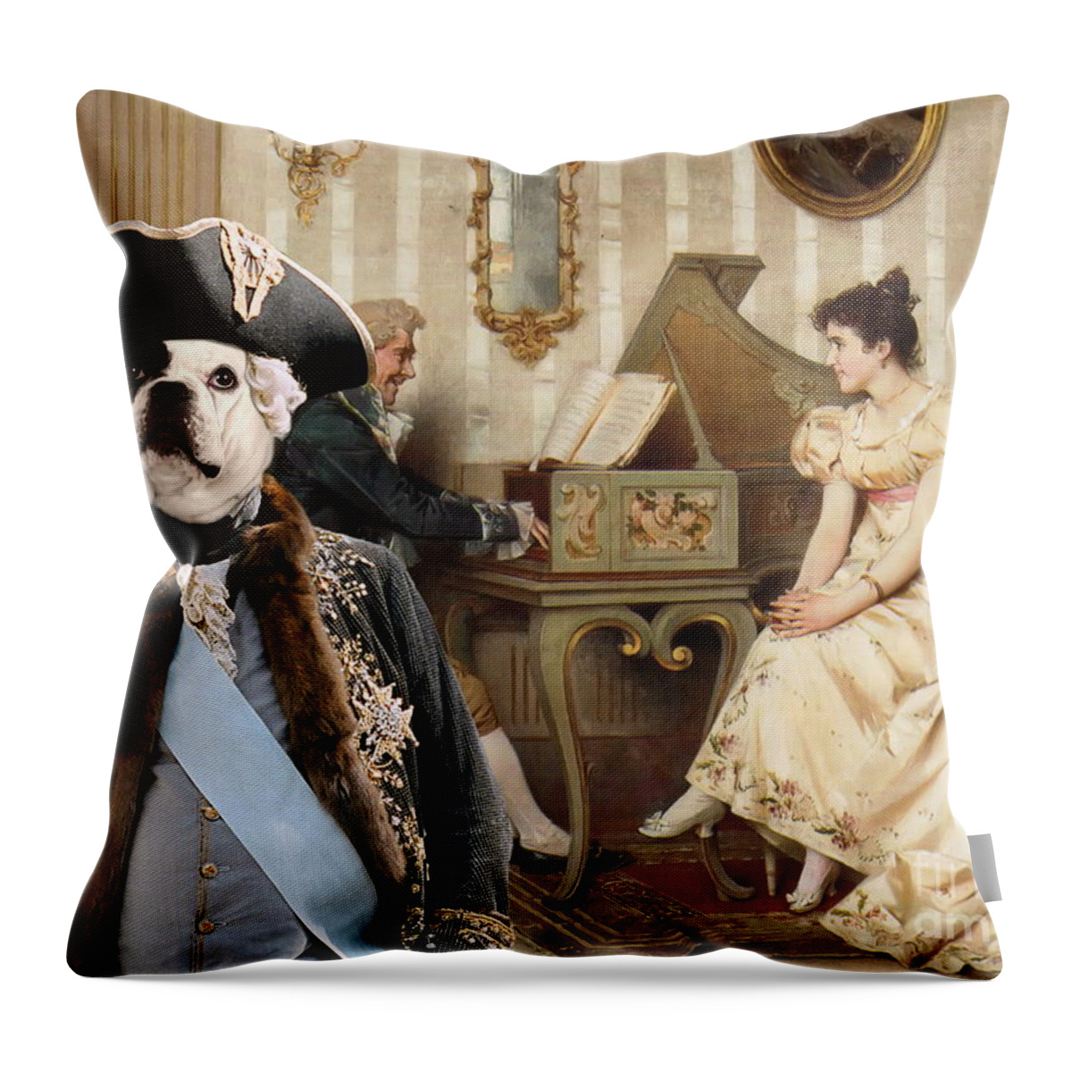 French Bulldog Throw Pillow featuring the painting French Bulldog Art Canvas Print by Sandra Sij
