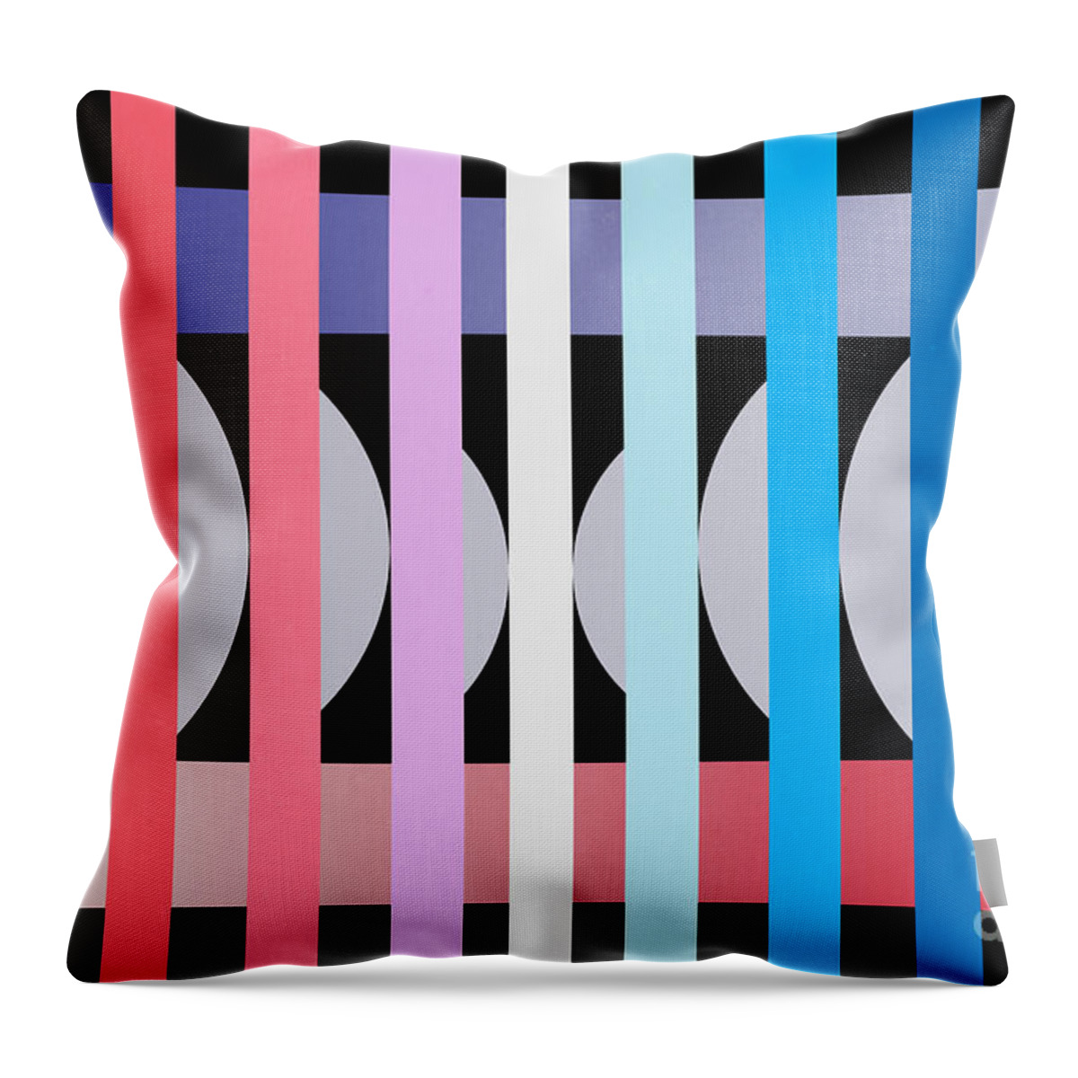 Contemporary Throw Pillow featuring the digital art Fun Geometric by Mark Ashkenazi