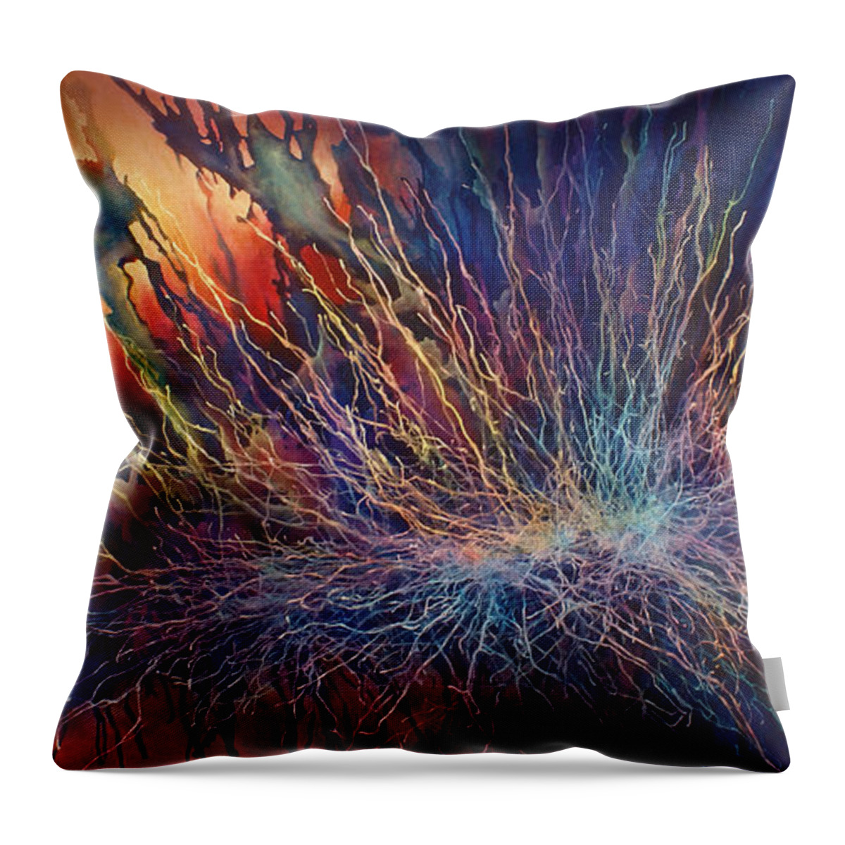 Abstract Throw Pillow featuring the painting ' Impact Two' by Michael Lang