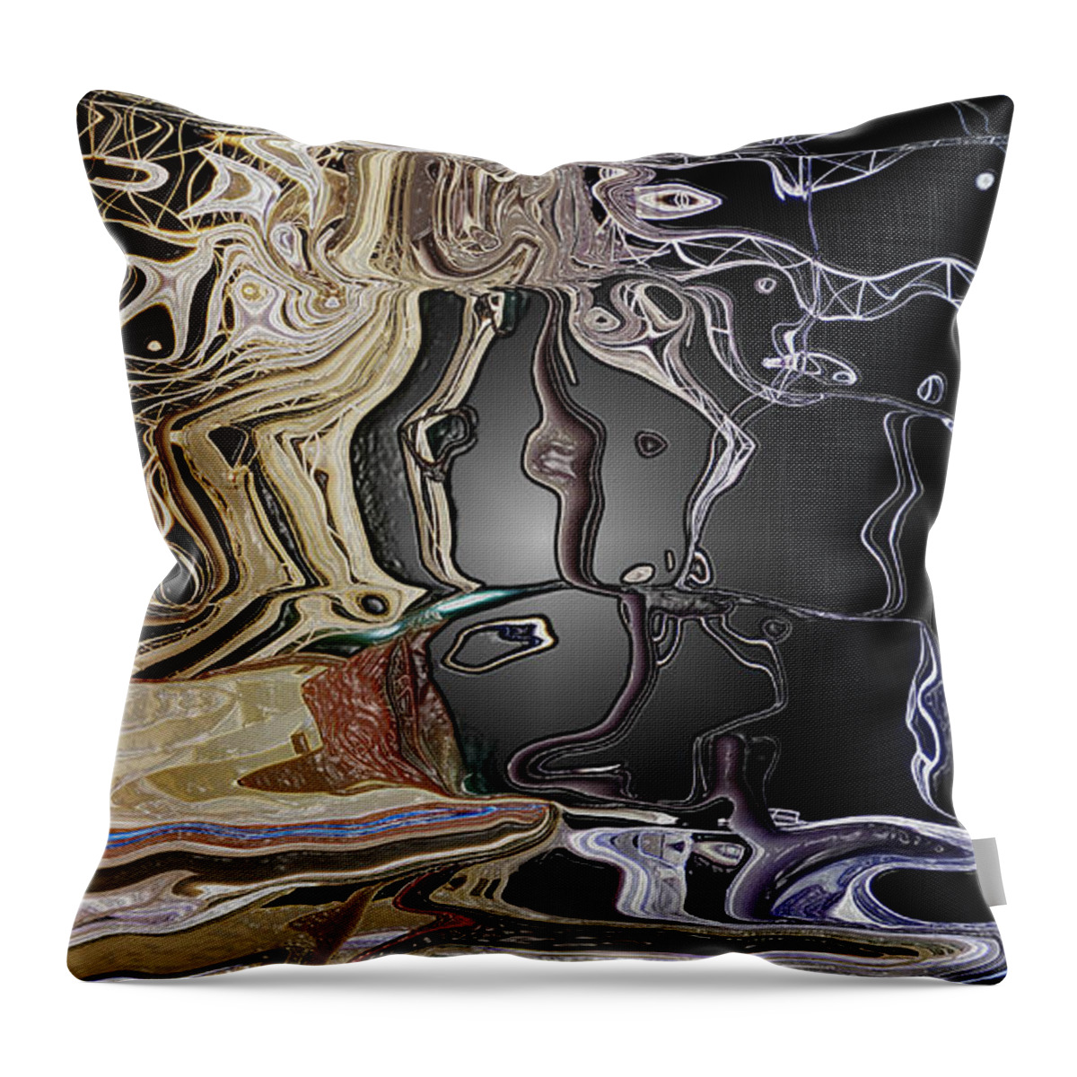 Abstract Throw Pillow featuring the photograph Liquid Metal by Pennie McCracken