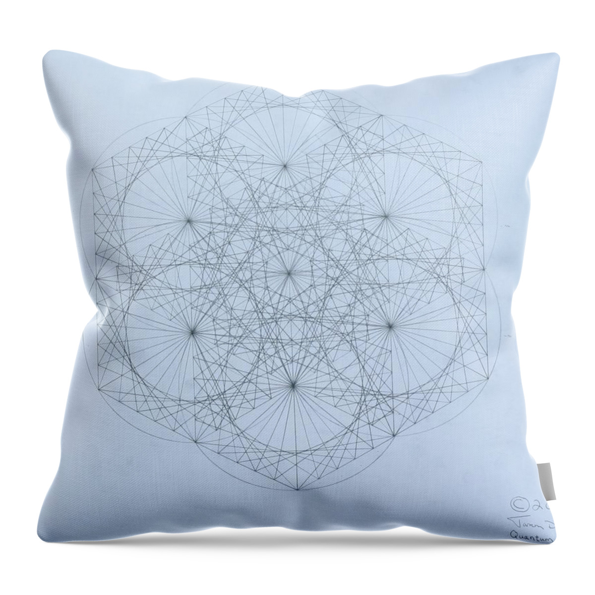 Jason Padgett Throw Pillow featuring the drawing Quantum Snowflake by Jason Padgett