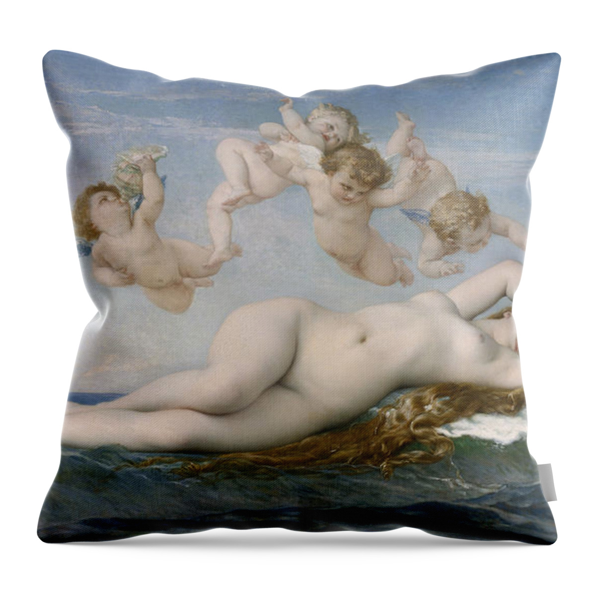 Alexandre Cabanel Throw Pillow featuring the painting The Birth of Venus #7 by Alexandre Cabanel