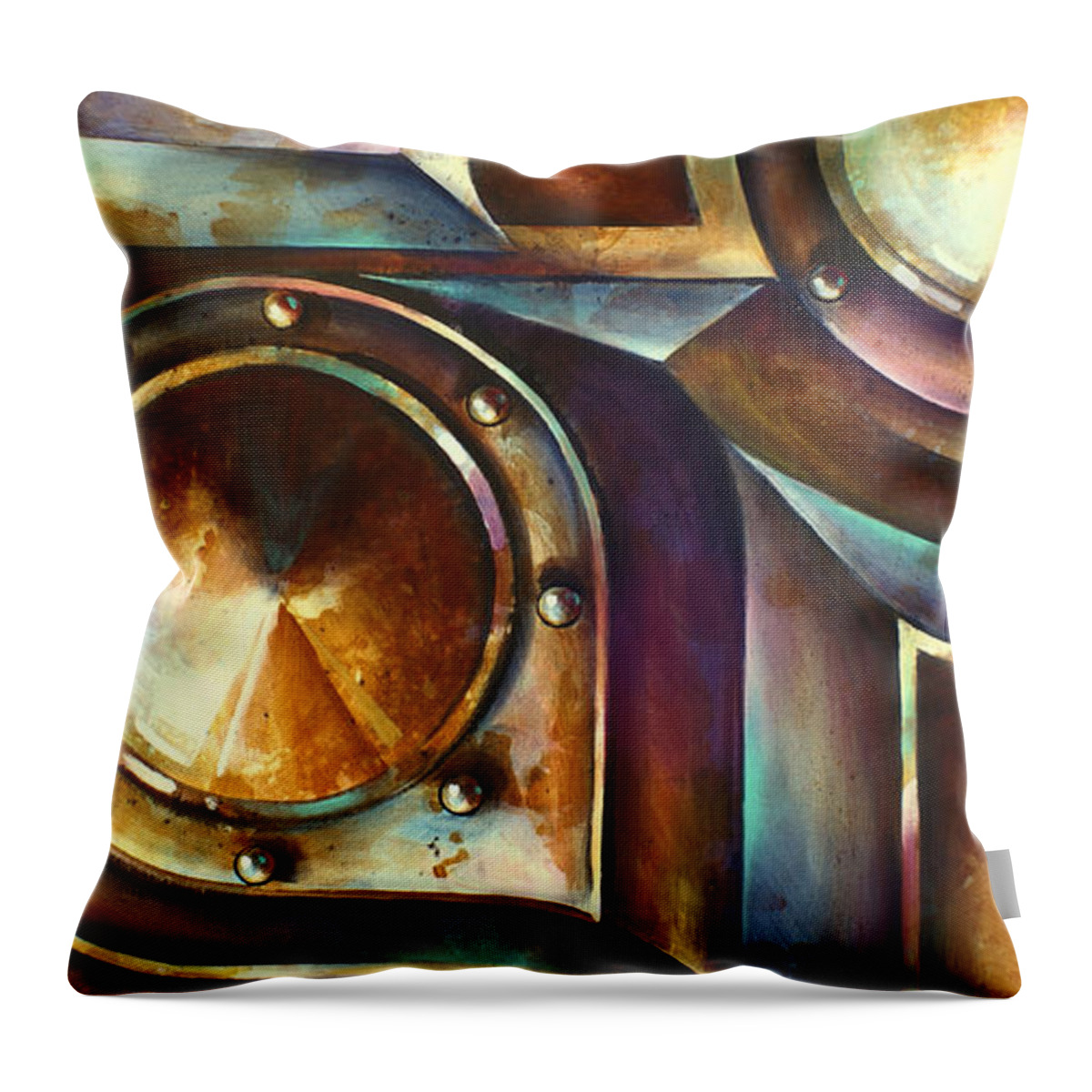 Abstract Design Throw Pillow featuring the painting ' The Keep ' by Michael Lang