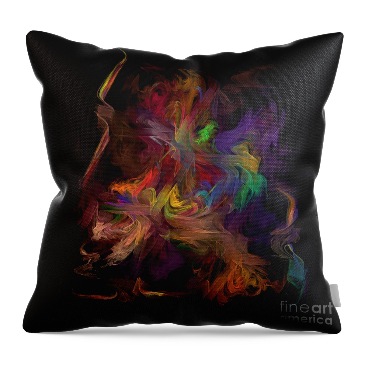 Fractal Fine Art Throw Pillow featuring the digital art Veils of Many Colors by Madeline Allen - SmudgeArt