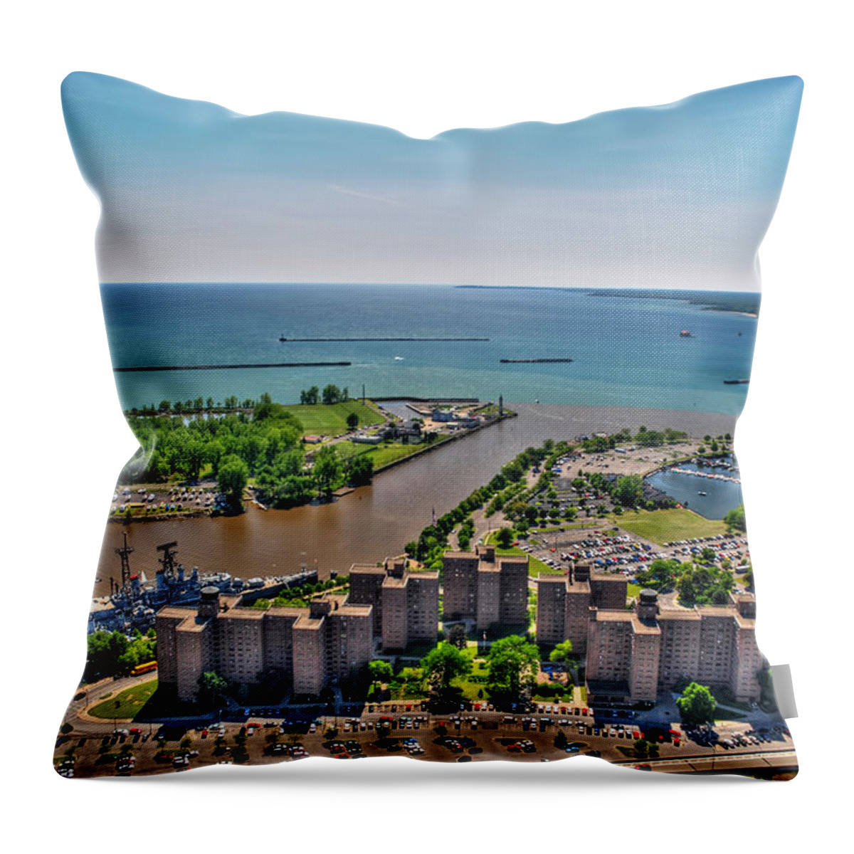 Hsbc Throw Pillow featuring the photograph 004 Visual Highs of the Queen City by Michael Frank Jr