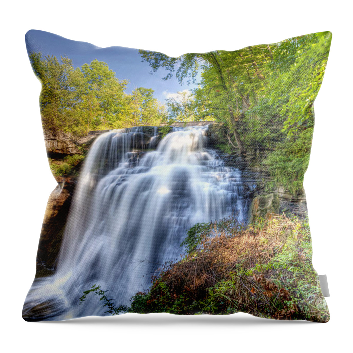 Cuyahoga Throw Pillow featuring the photograph 0302 Cuyahoga Valley National Park Brandywine Falls by Steve Sturgill