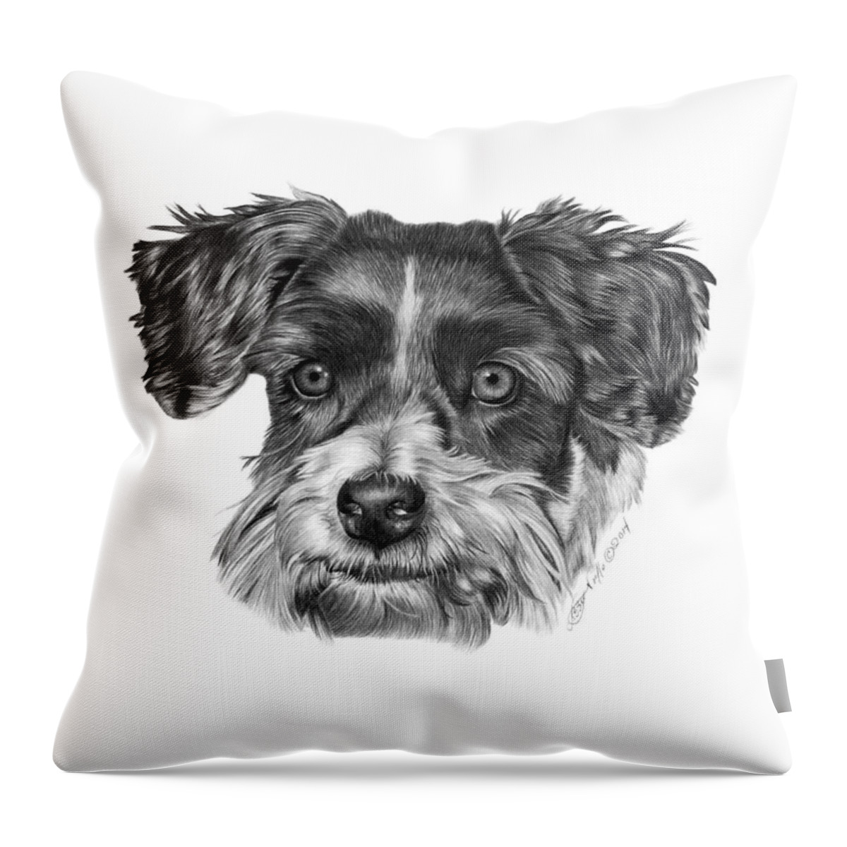 Drawing Throw Pillow featuring the drawing 040 - Blue by Abbey Noelle
