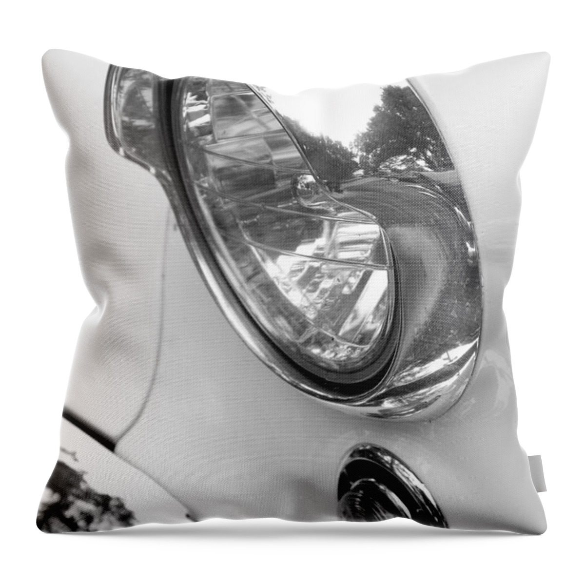 1955 Buick Special Photographs Throw Pillow featuring the photograph 1955 Buick Special Headlight by Brooke Roby