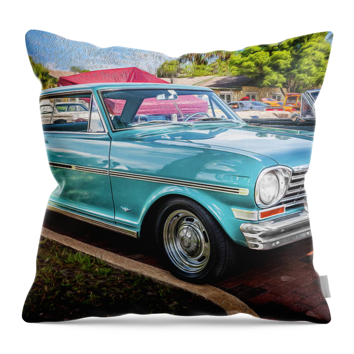 1963 Chevrolet Throw Pillow featuring the photograph 1963 Chevy II Nova 102 by Rich Franco