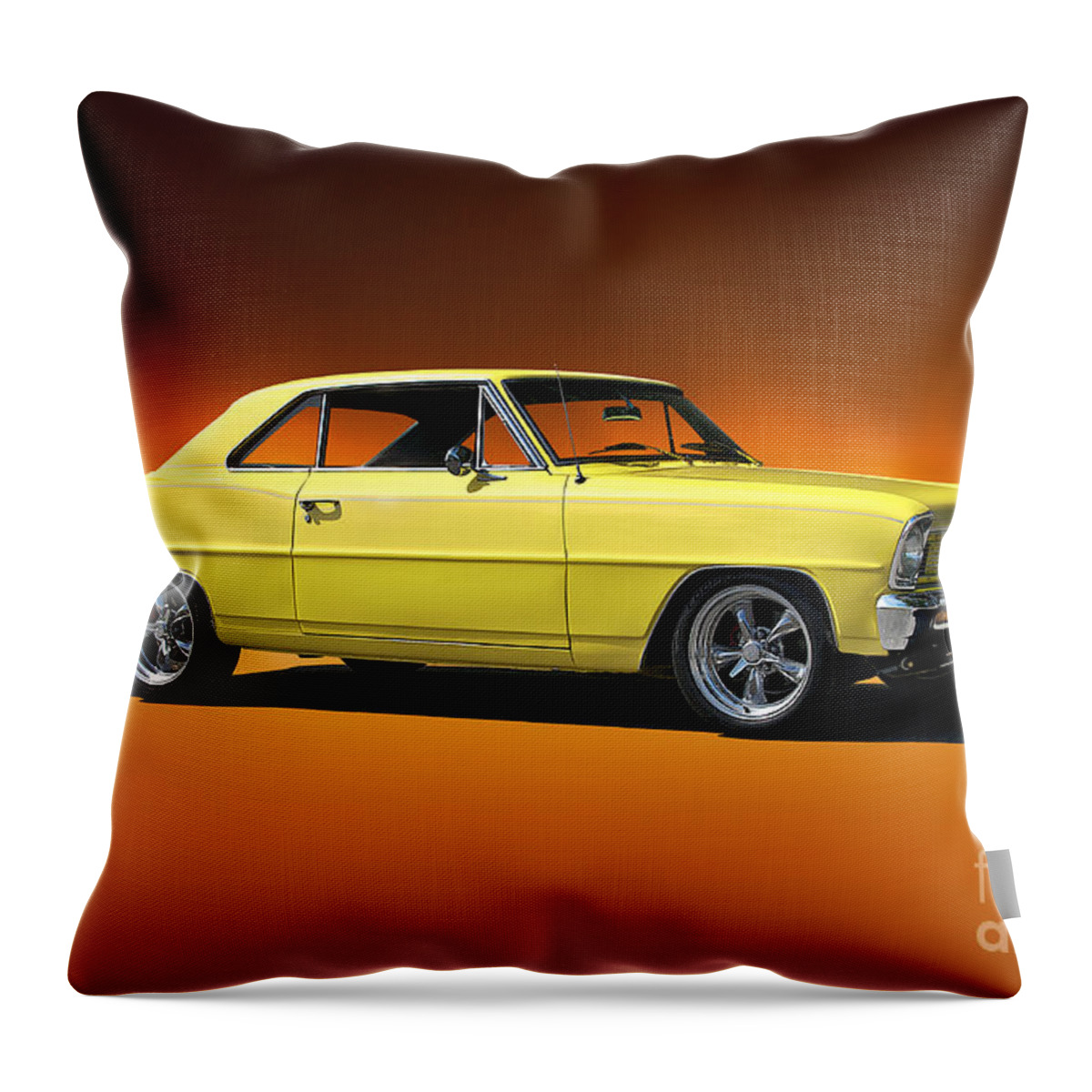 Alloy Throw Pillow featuring the photograph 1966 Chevrolet Nova SS by Dave Koontz