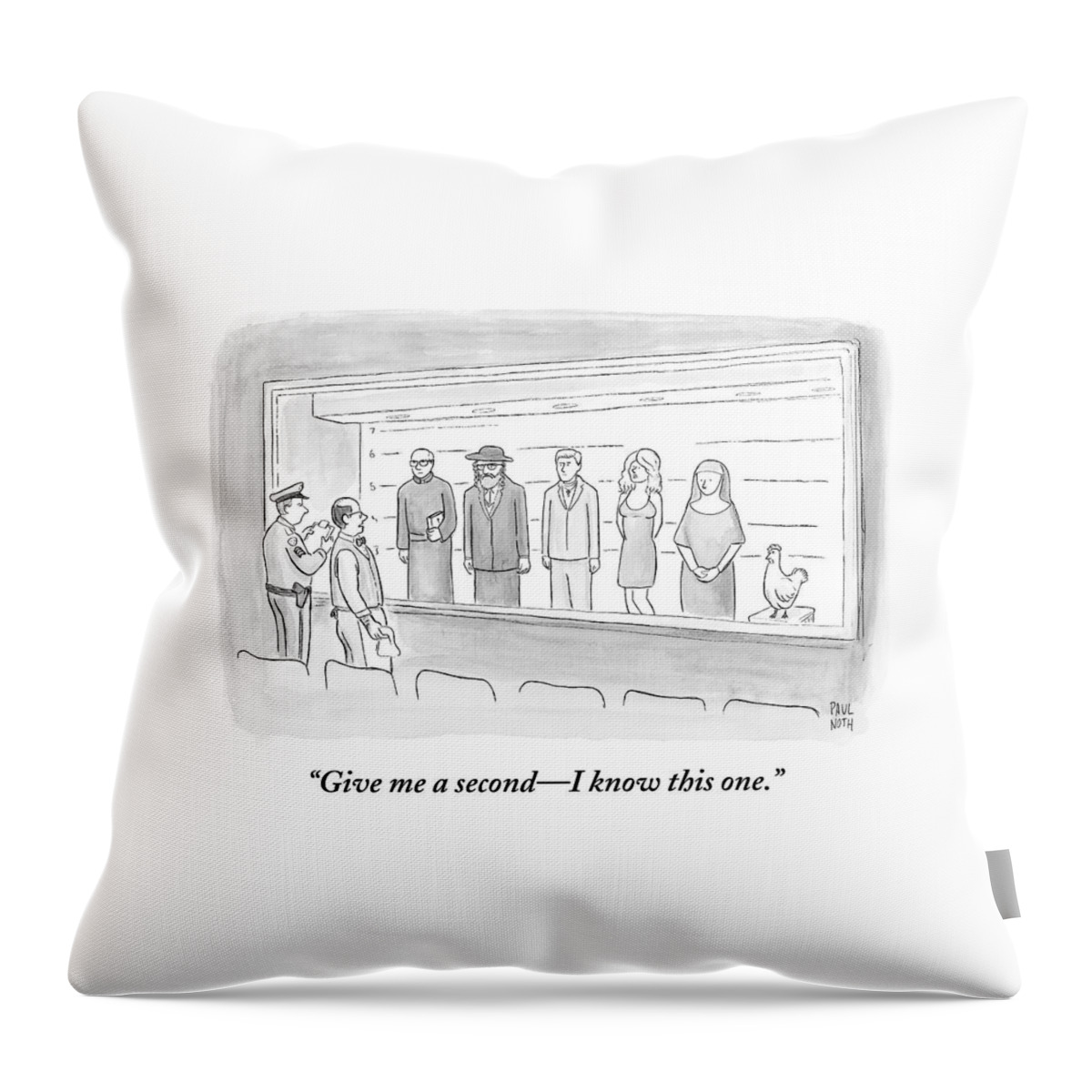 A Bartender Stands In Front Of A Police Lineup #1 Throw Pillow