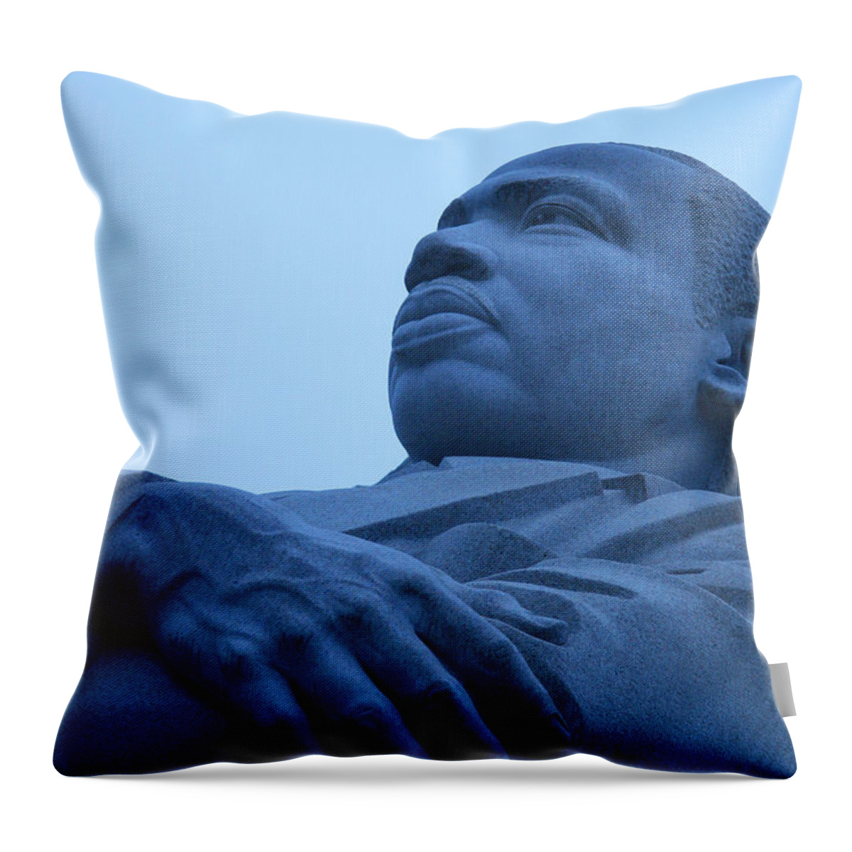 Martin Luther King Throw Pillow featuring the photograph A Blue Martin Luther King - 1 by Cora Wandel