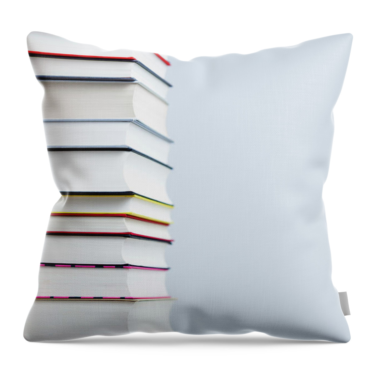 Large Group Of Objects Throw Pillow featuring the photograph A Stack Of Books #1 by Jorg Greuel