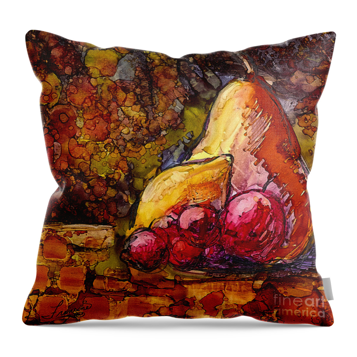 Alcohol Inks Throw Pillow featuring the painting Ai-7 #1 by Francine Dufour Jones