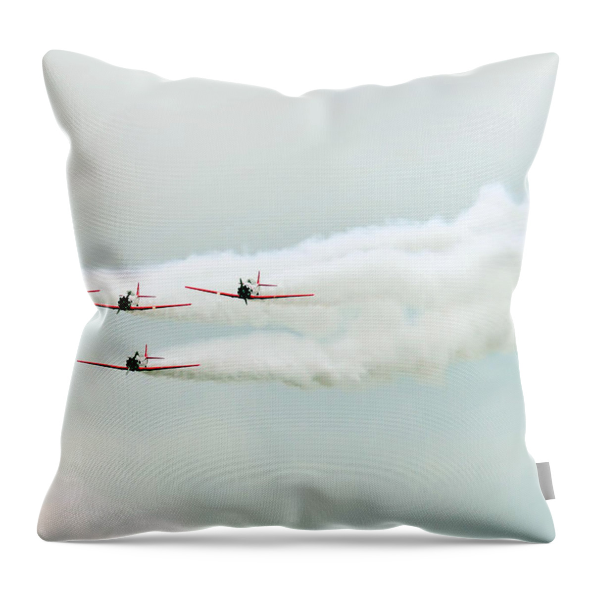 Accuracy Throw Pillow featuring the photograph Airplanes At Airshow #1 by Alex Grichenko