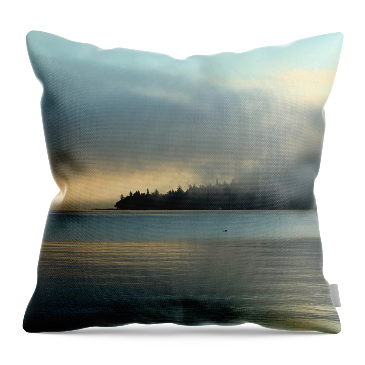 Sunrise Throw Pillow featuring the photograph An Island in Fog by E Faithe Lester