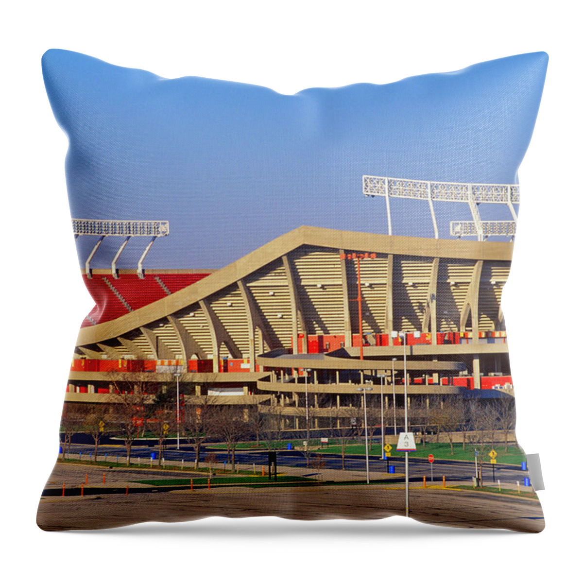 Photography Throw Pillow featuring the photograph Arrowhead Stadium, Home Of The Kansas #1 by Panoramic Images