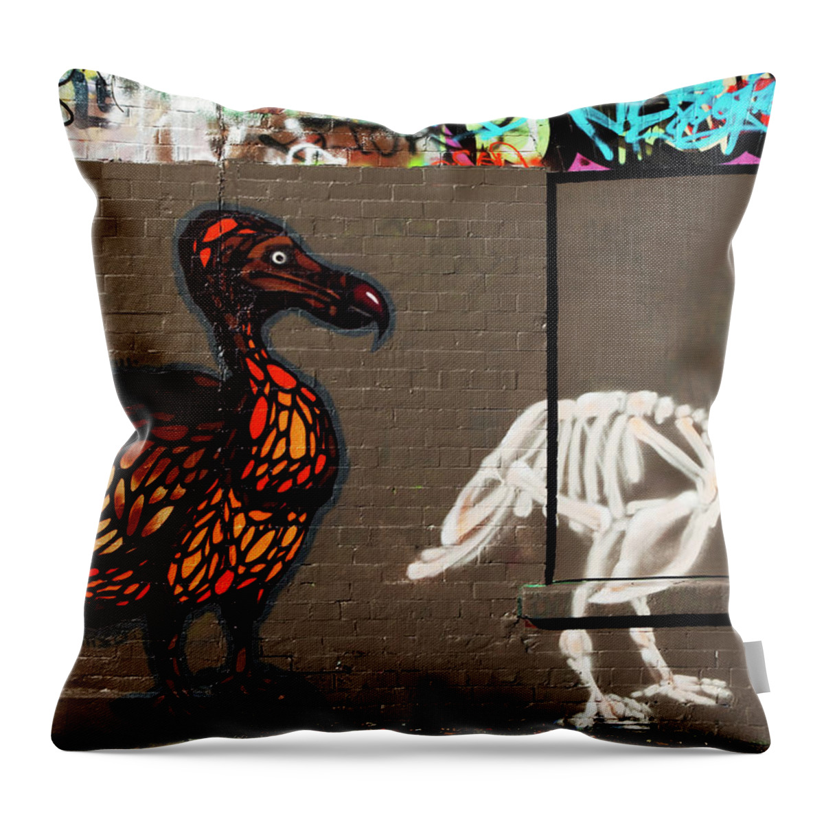 Photography Throw Pillow featuring the photograph Artistic Graffiti On The U2 Wall #1 by Panoramic Images