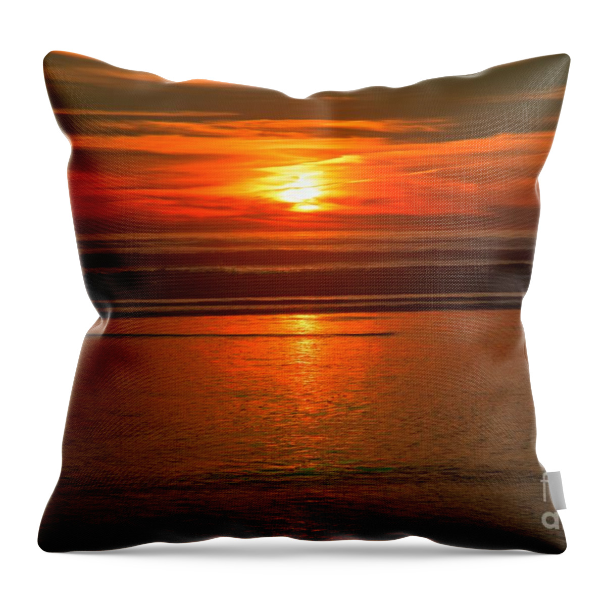Bandon Beach Throw Pillow featuring the photograph Bandon Beach Sunset #1 by Adam Jewell
