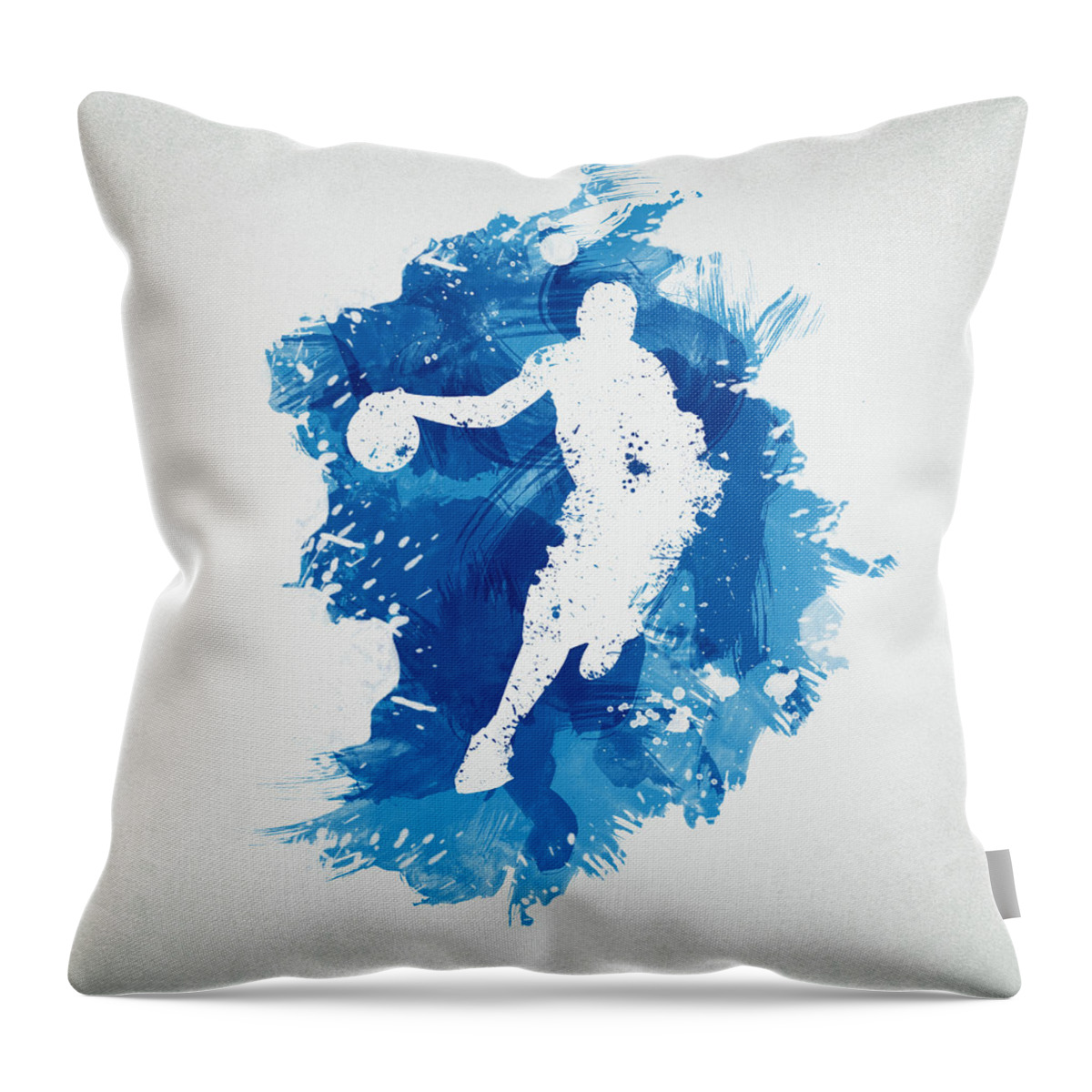 Abstract Throw Pillow featuring the digital art Basketball Player #1 by Aged Pixel