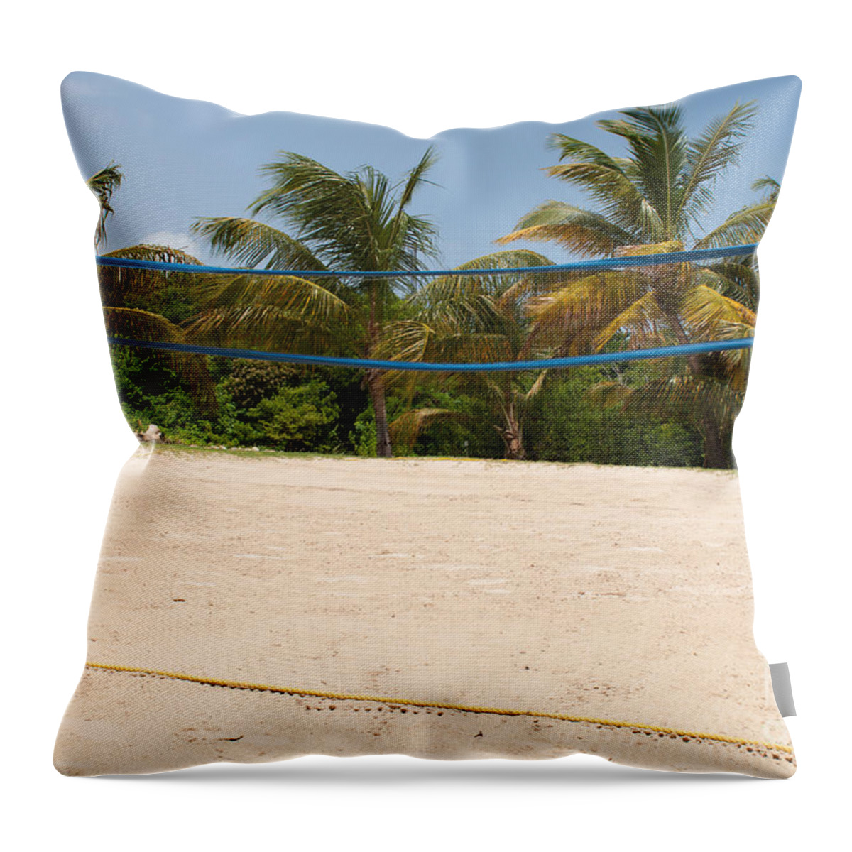 Volleyball Throw Pillow featuring the photograph Beach volleyball #1 by Luis Alvarenga