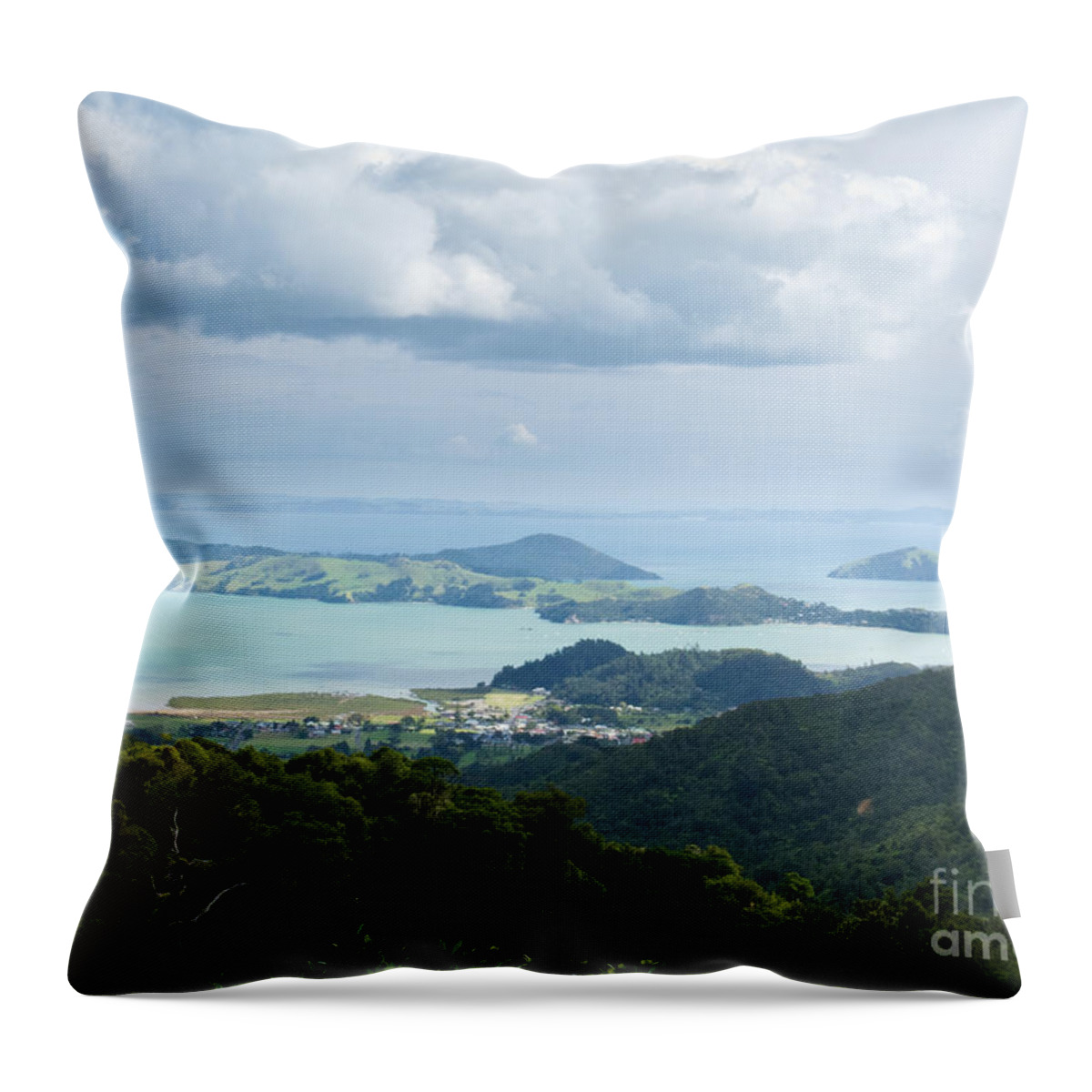 Attraction Throw Pillow featuring the photograph Beautiful coastal landscape Coromandel NZ #1 by Stephan Pietzko