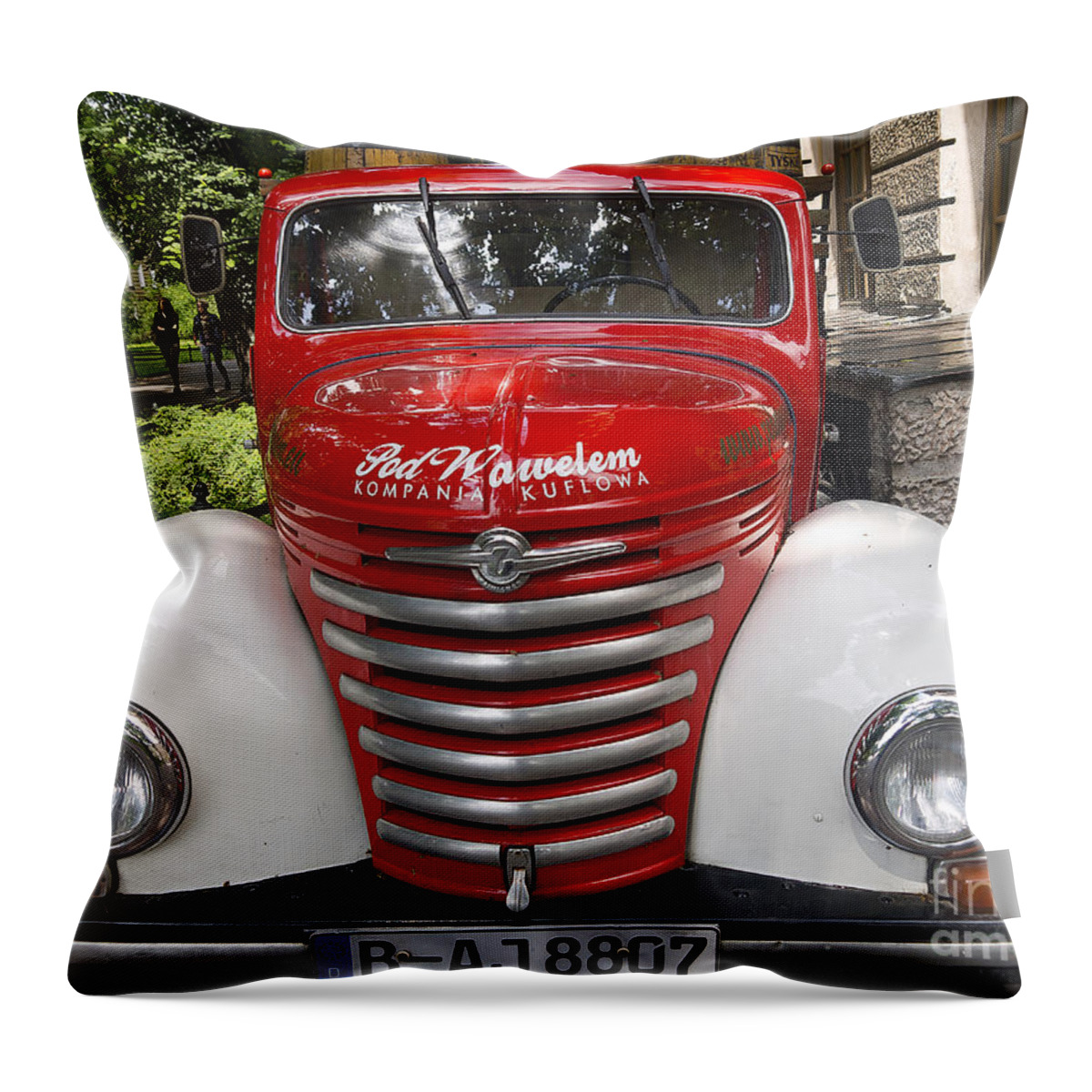 Krakow Throw Pillow featuring the photograph Beer Truck #1 by Brenda Kean