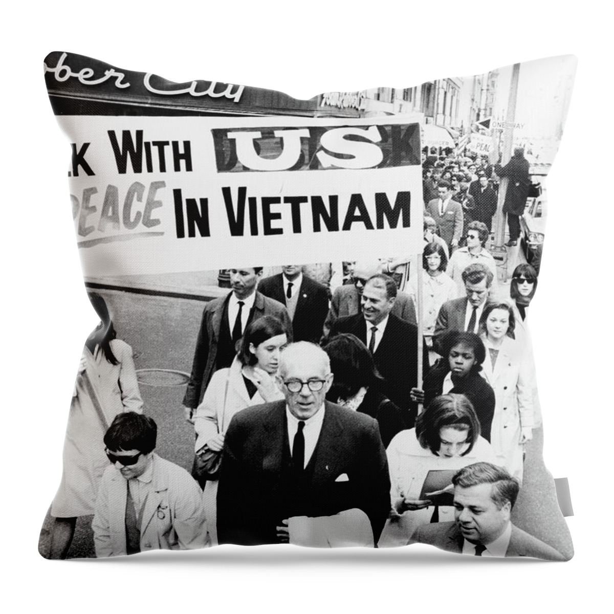 1965 Throw Pillow featuring the photograph Benjamin Spock (1903-1998) #1 by Granger