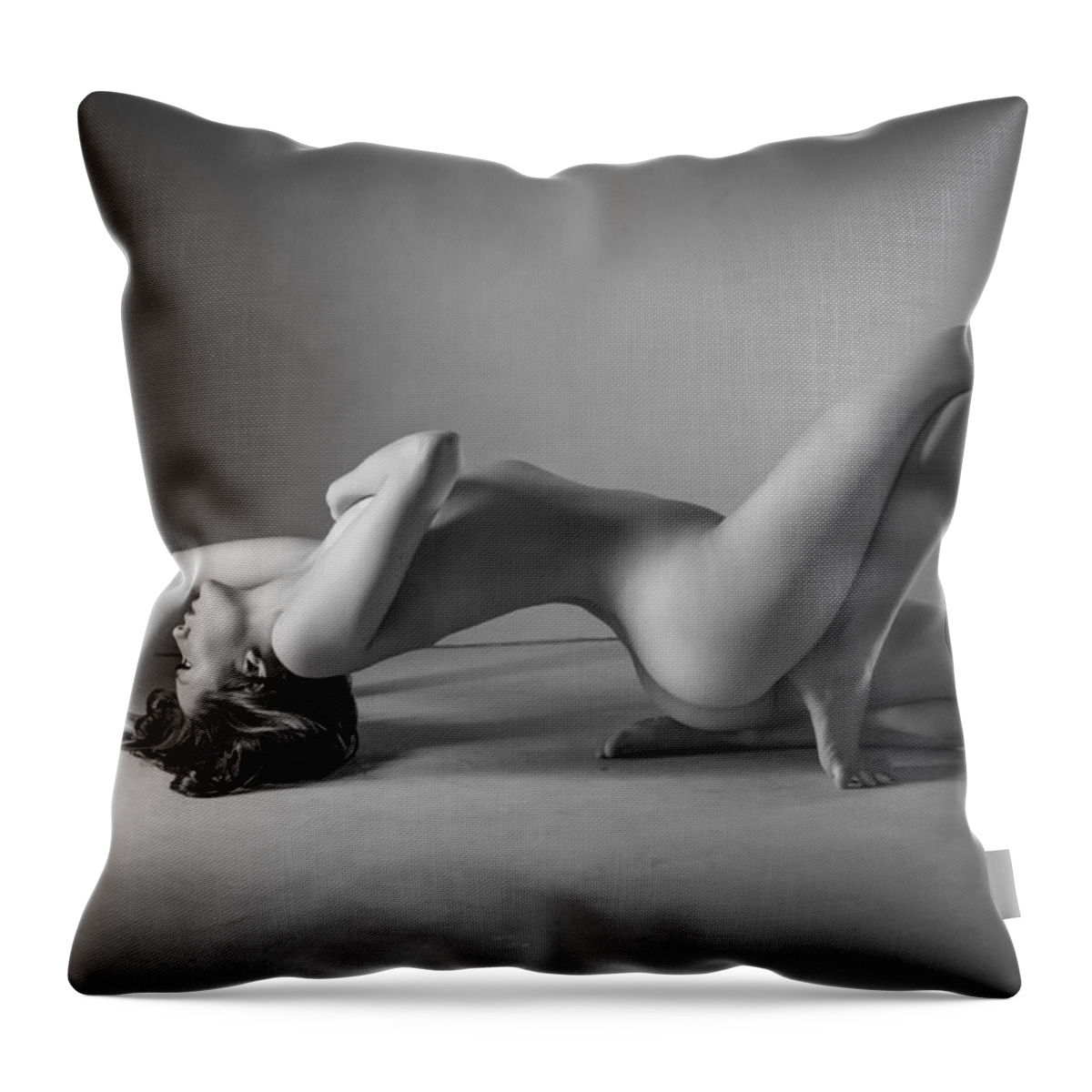 Blue Muse Fine Art Throw Pillow featuring the photograph Blue Nude by Blue Muse Fine Art