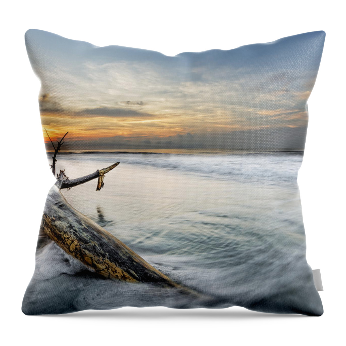 Abstract Throw Pillow featuring the photograph Bough in Ocean #1 by Peter Lakomy