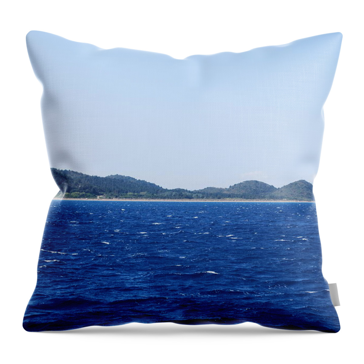 Seascape Throw Pillow featuring the photograph Bragini Beach #2 by George Katechis