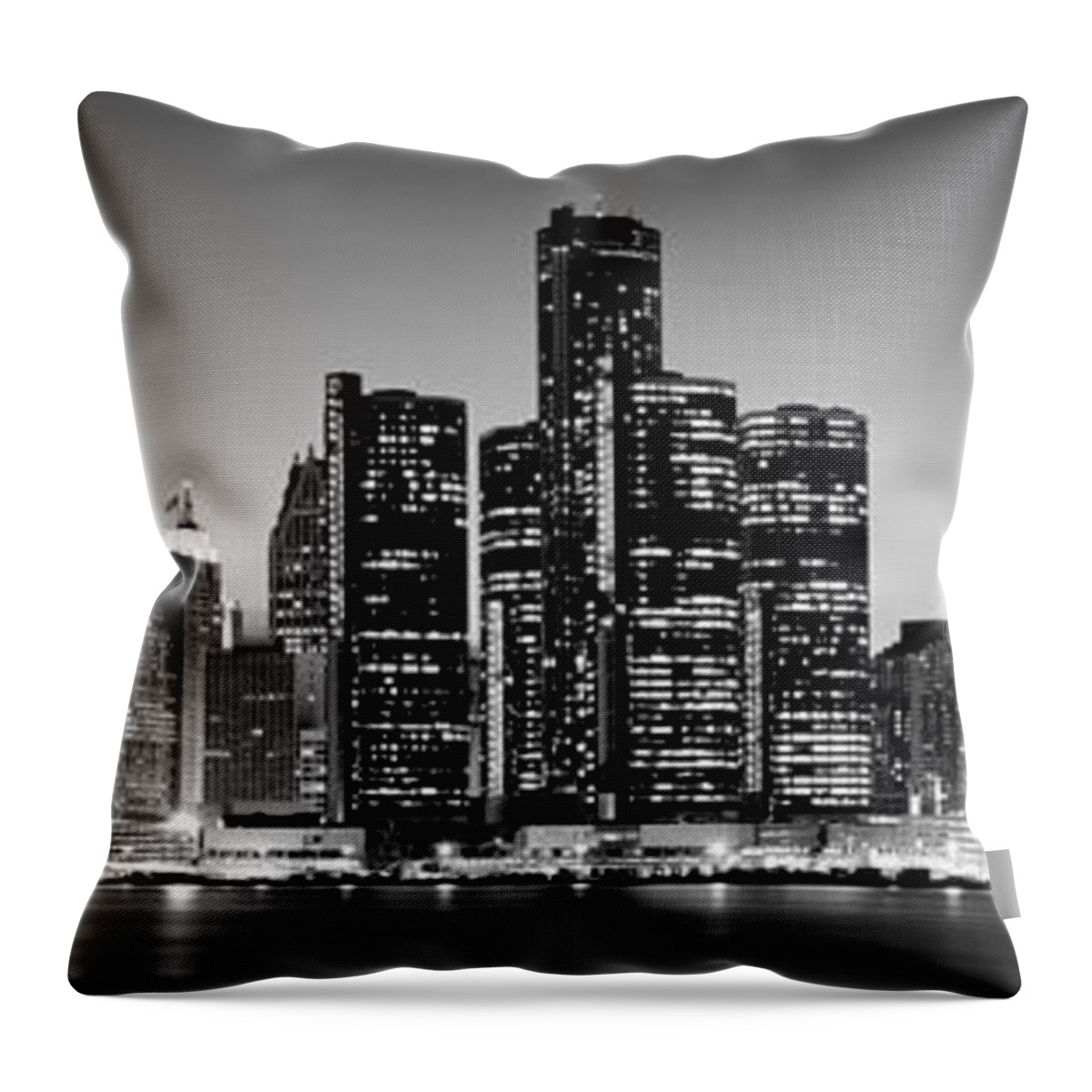 Photography Throw Pillow featuring the photograph Buildings At The Waterfront, River #1 by Panoramic Images