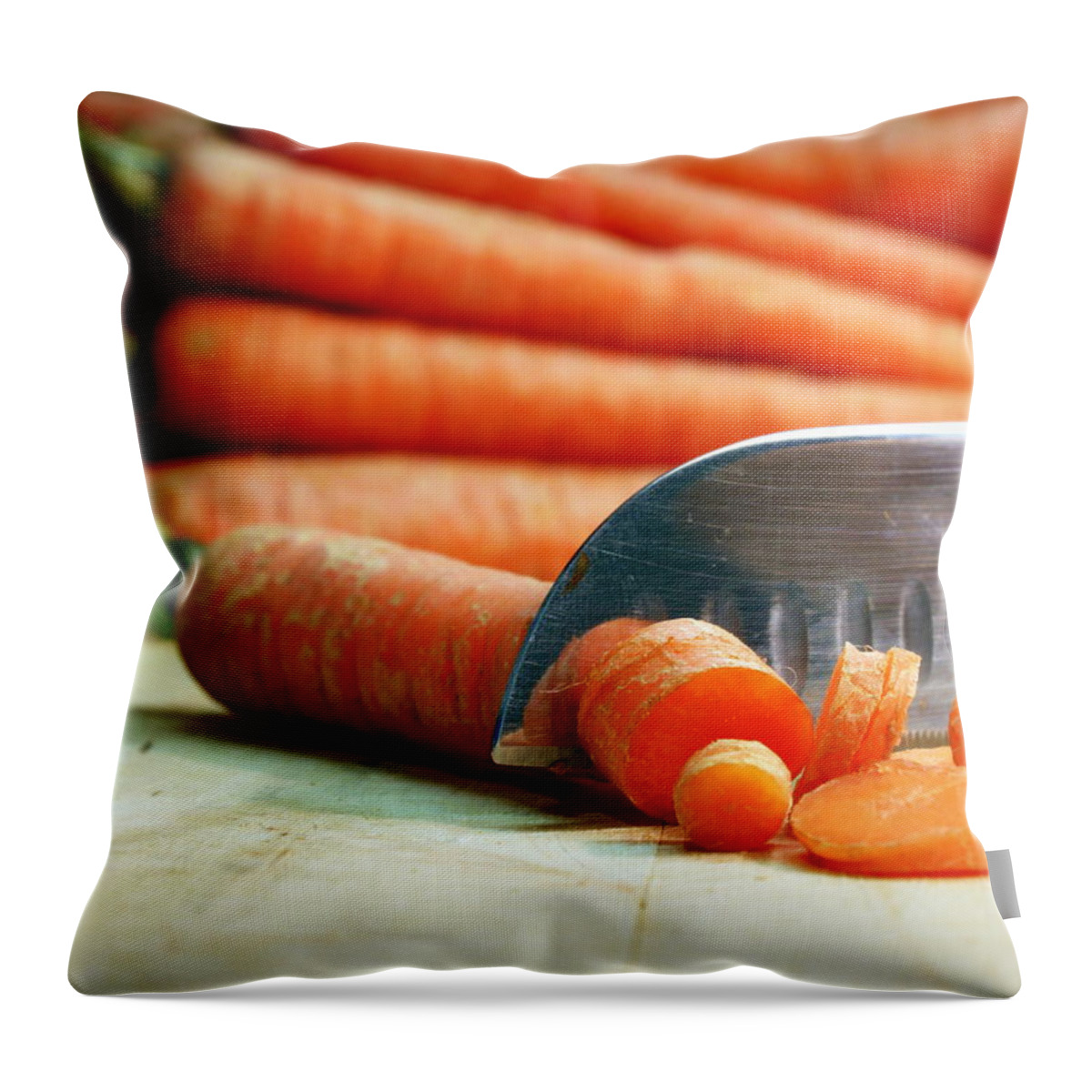 Skompski Throw Pillow featuring the photograph Carrots #1 by Joseph Skompski