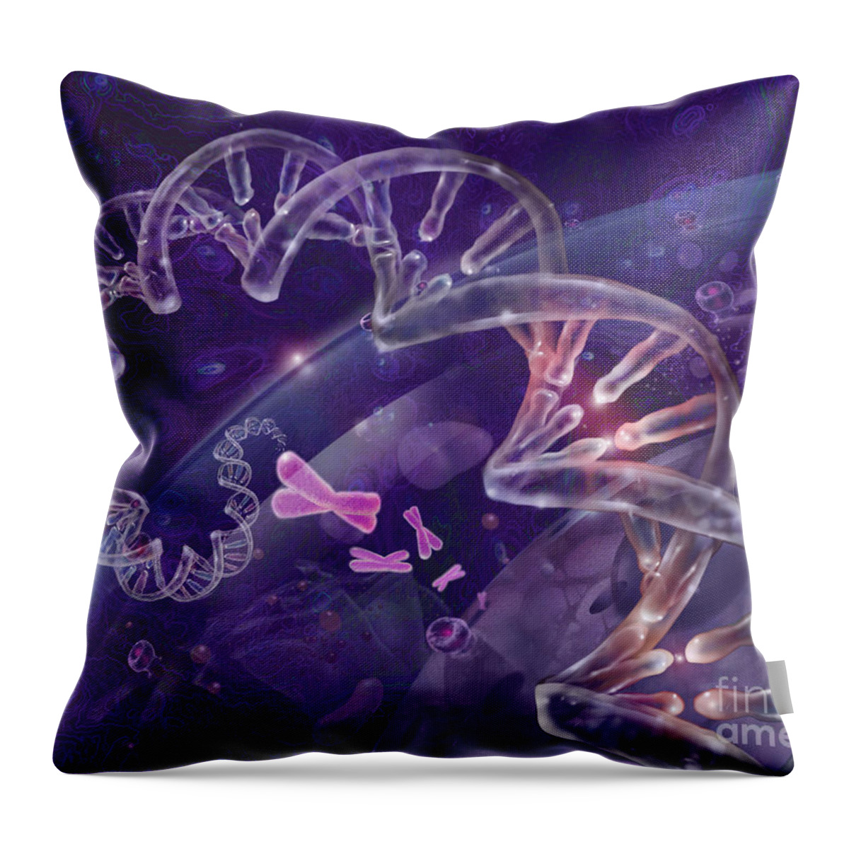 Dna Throw Pillow featuring the photograph Cellular Dna #1 by Jim Dowdalls