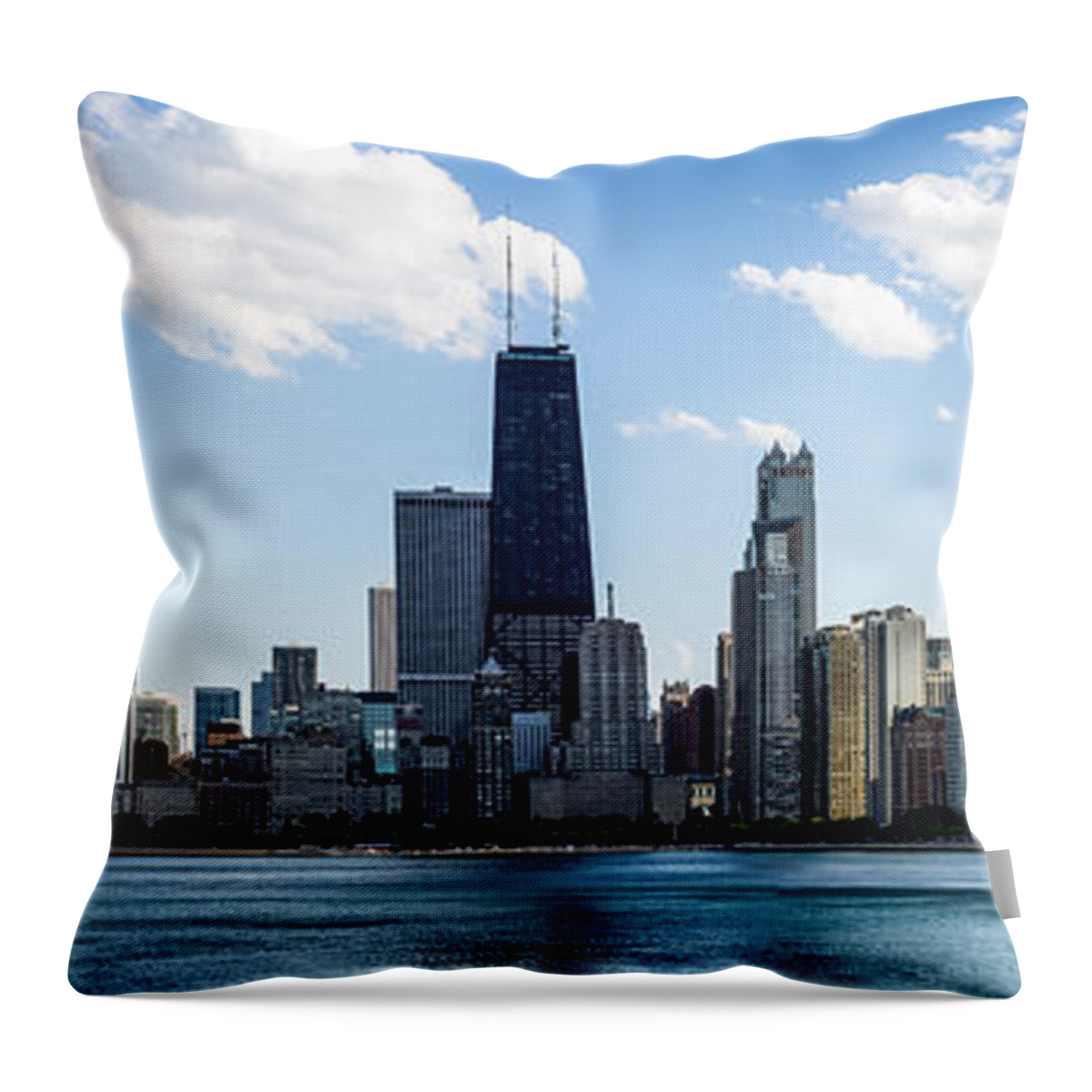 2012 Throw Pillow featuring the photograph Chicago Panorama Skyline #1 by Paul Velgos