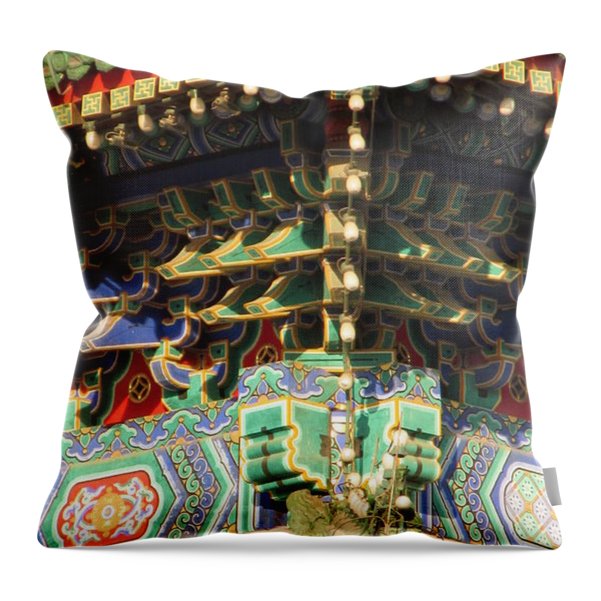 Chinese Architectural Details Throw Pillow featuring the photograph Chinese Architectural details #1 by Alfred Ng