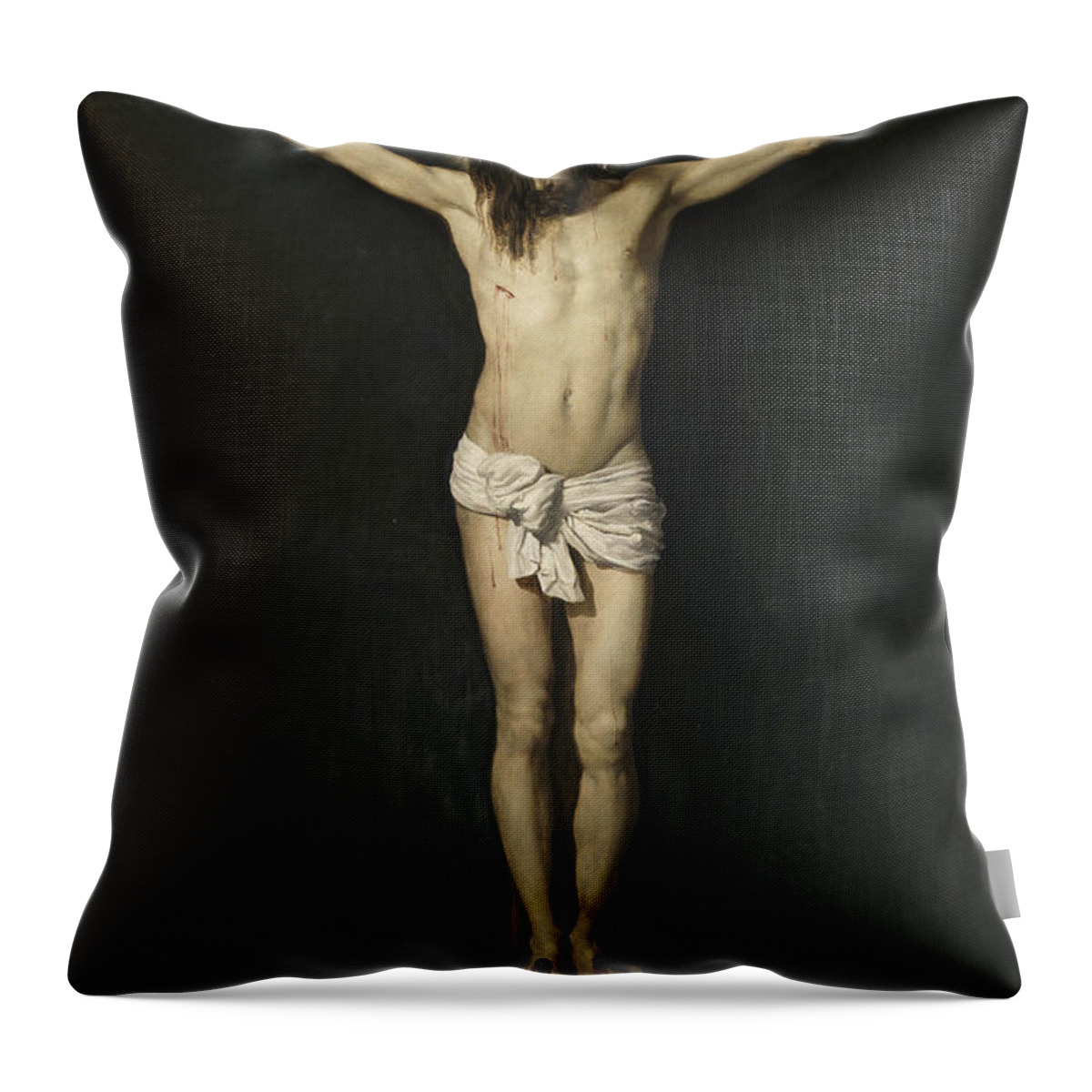 Diego Velazquez Throw Pillow featuring the painting Christ on the Cross #5 by Diego Velazquez