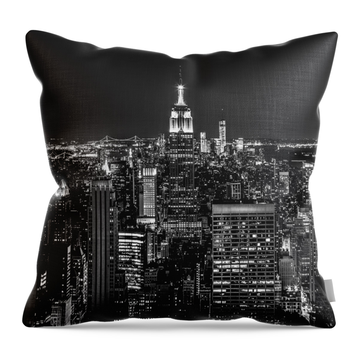 America Throw Pillow featuring the photograph City Lights #2 by Mihai Andritoiu