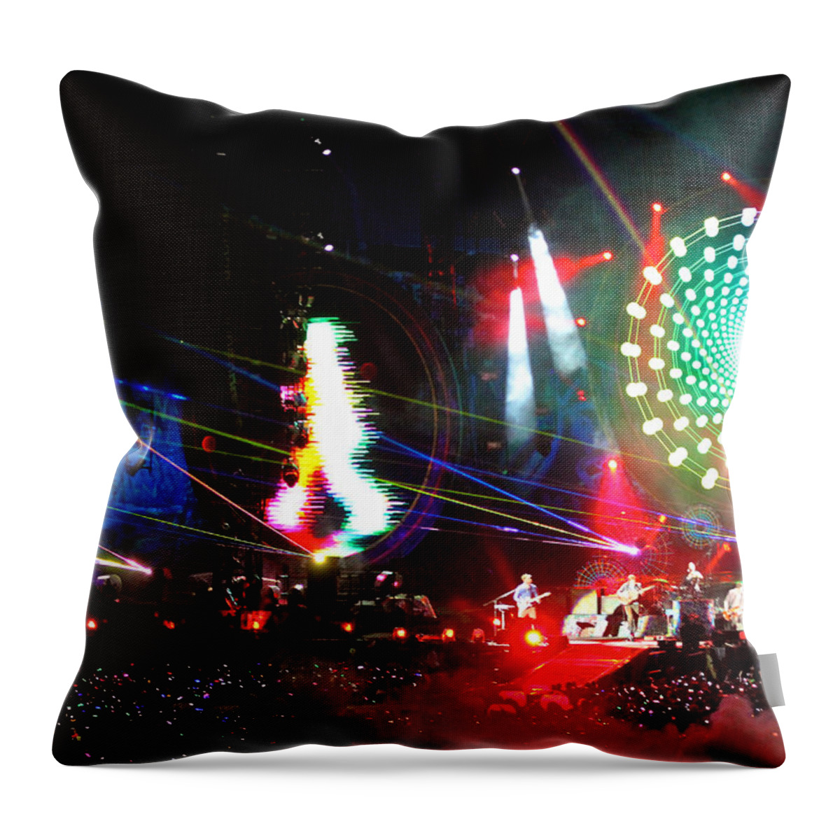 Coldplay Sydney 2012 Throw Pillow featuring the photograph Coldplay - Sydney 2012 #4 by Chris Cousins