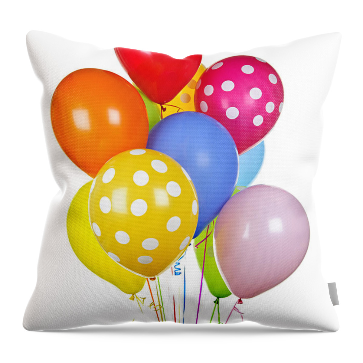 Balloons Throw Pillow featuring the photograph Colorful balloons 1 by Elena Elisseeva
