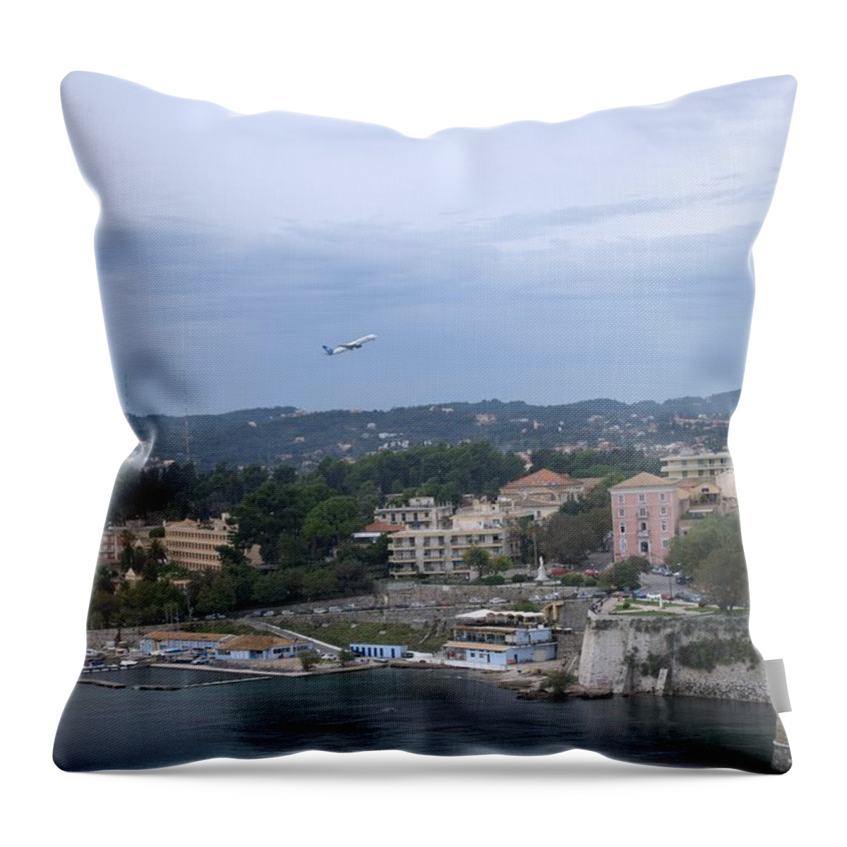 Corfu City 5 Throw Pillow featuring the photograph Corfu City 5 by George Katechis