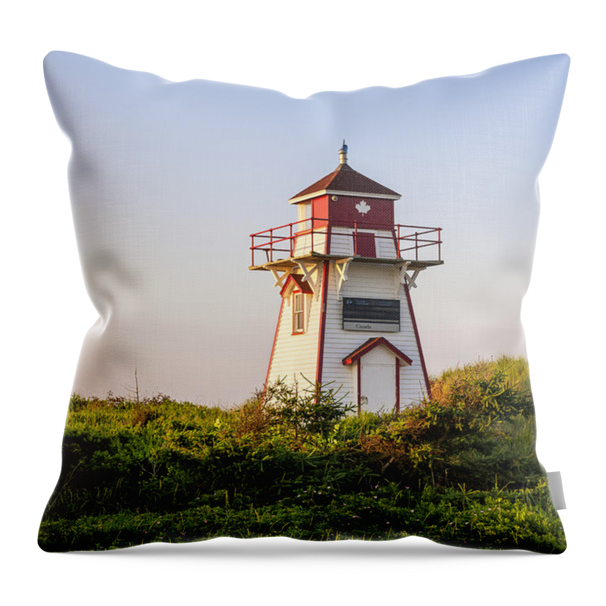 Lighthouse Throw Pillow featuring the photograph Covehead Harbour Lighthouse 1 by Elena Elisseeva