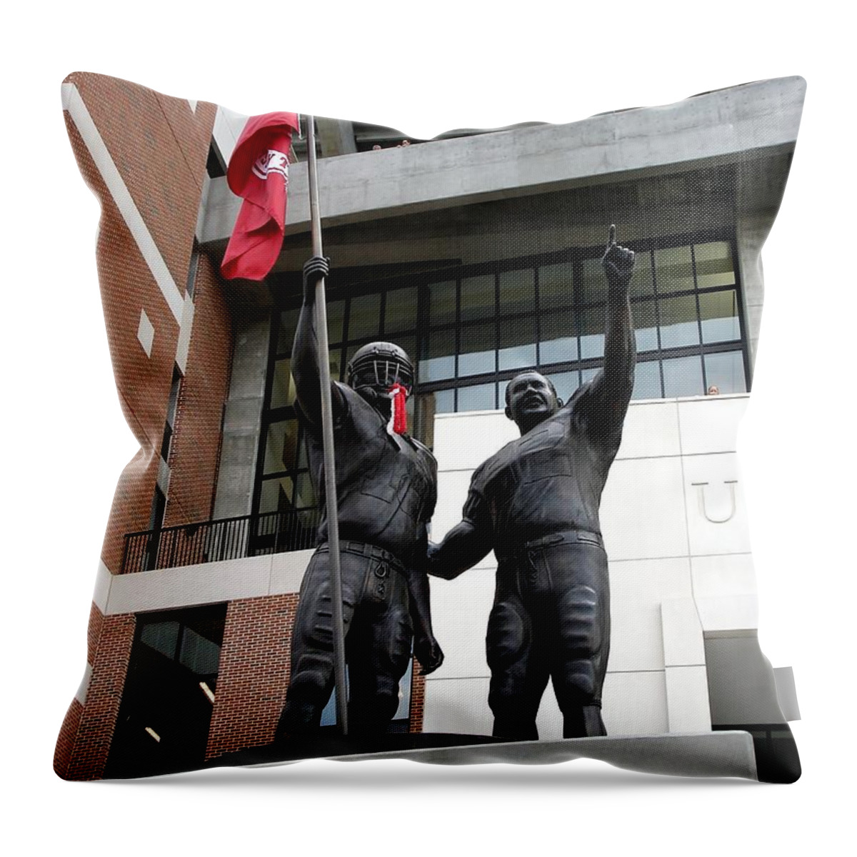 Gameday Throw Pillow featuring the photograph Crimson Walk of Champions #1 by Kenny Glover