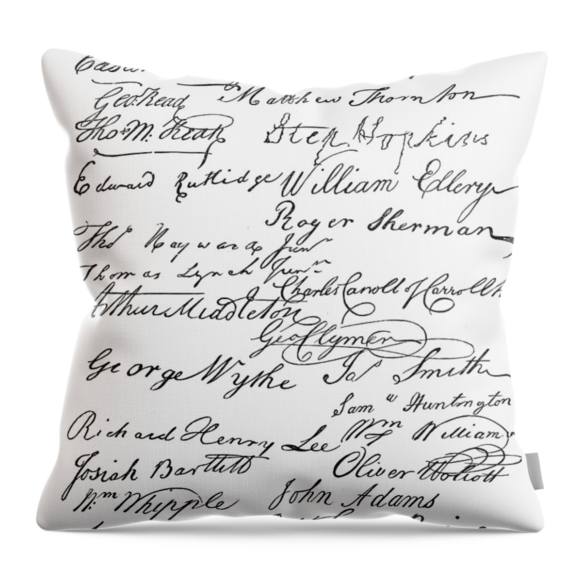 1776 Throw Pillow featuring the photograph Declaration: Signatures #1 by Granger