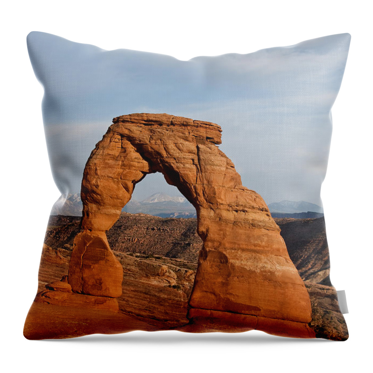 Arch Throw Pillow featuring the photograph Delicate Arch at Sunset #1 by Jeff Goulden