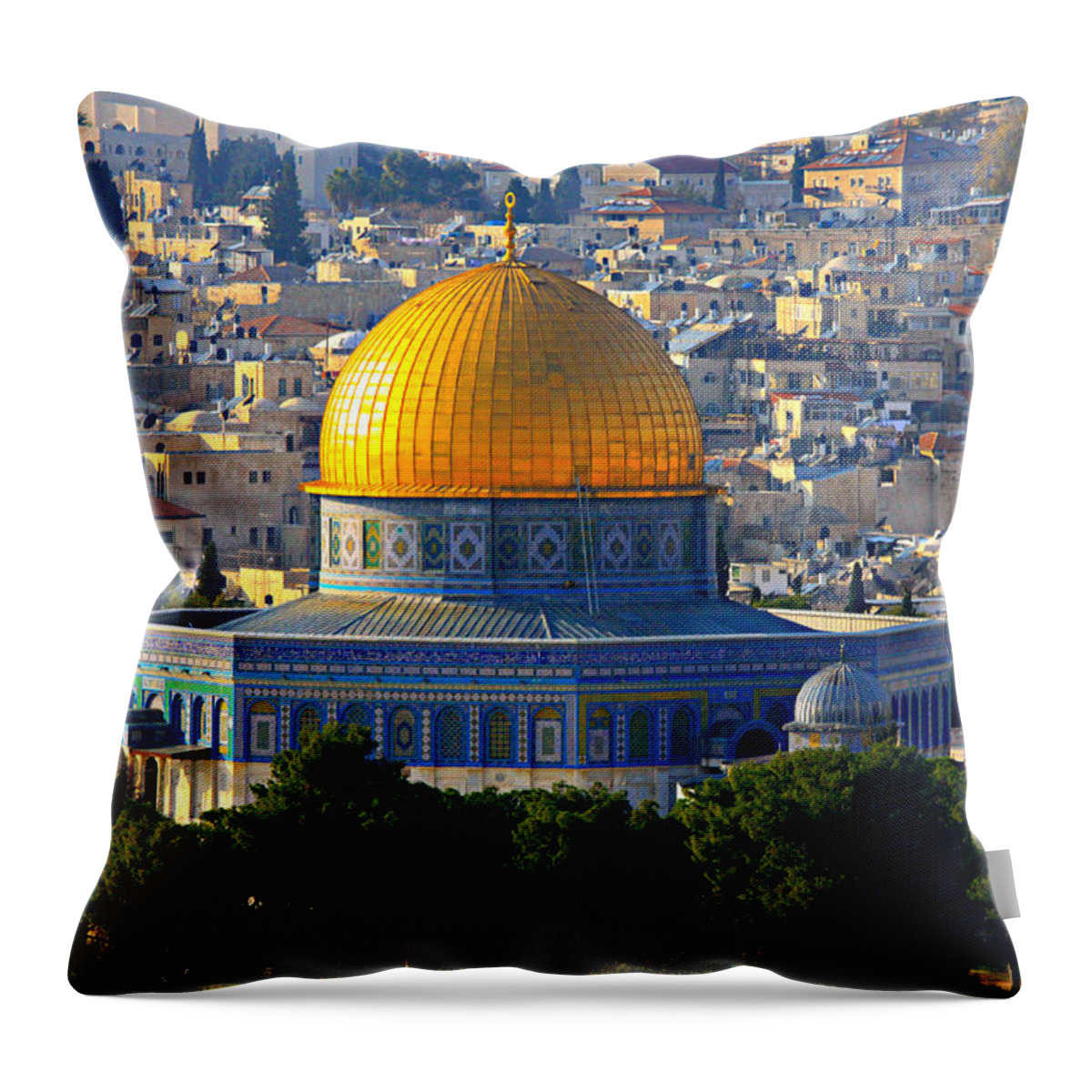 Dome Throw Pillow featuring the photograph Dome of the Rock #1 by Stephen Stookey