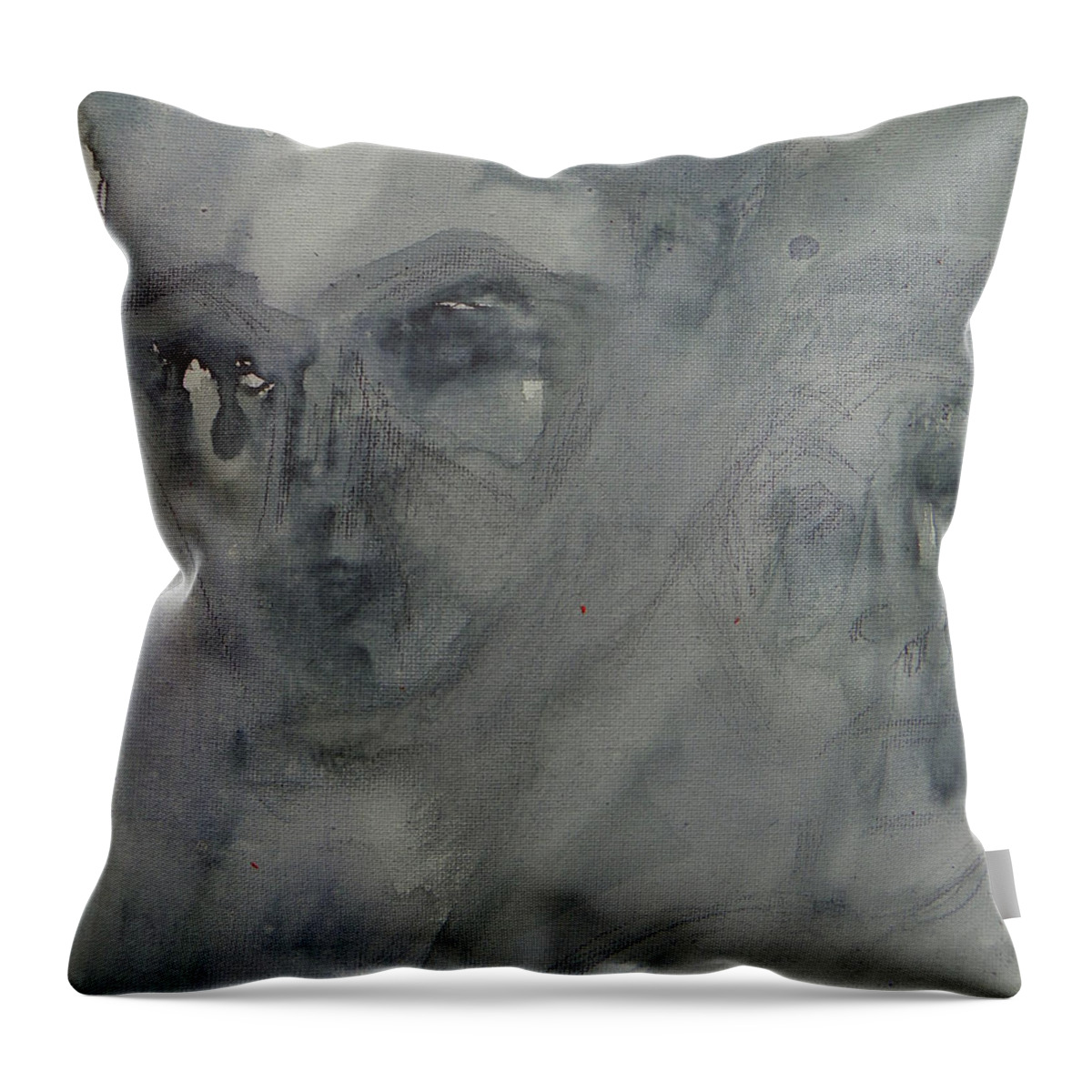 Expressive Throw Pillow featuring the painting Don't Leave Me #1 by Judith Redman